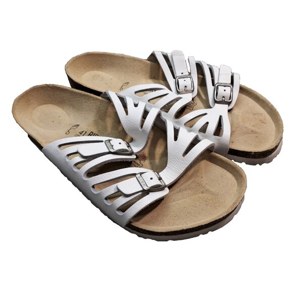 Birkenstock Granada Sandals Womens 10 41 Leather Cork Slides Adjustable Straps - Picture 1 of 7
